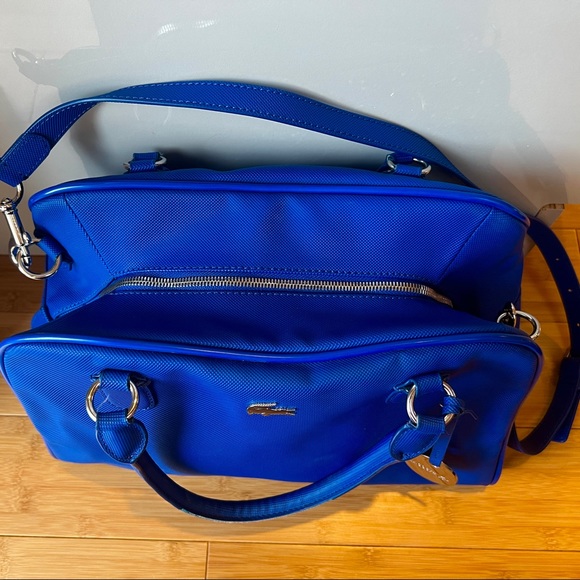 SOLD! Lacoste Royal Blue Leather Handbag - Picture 2 of 13